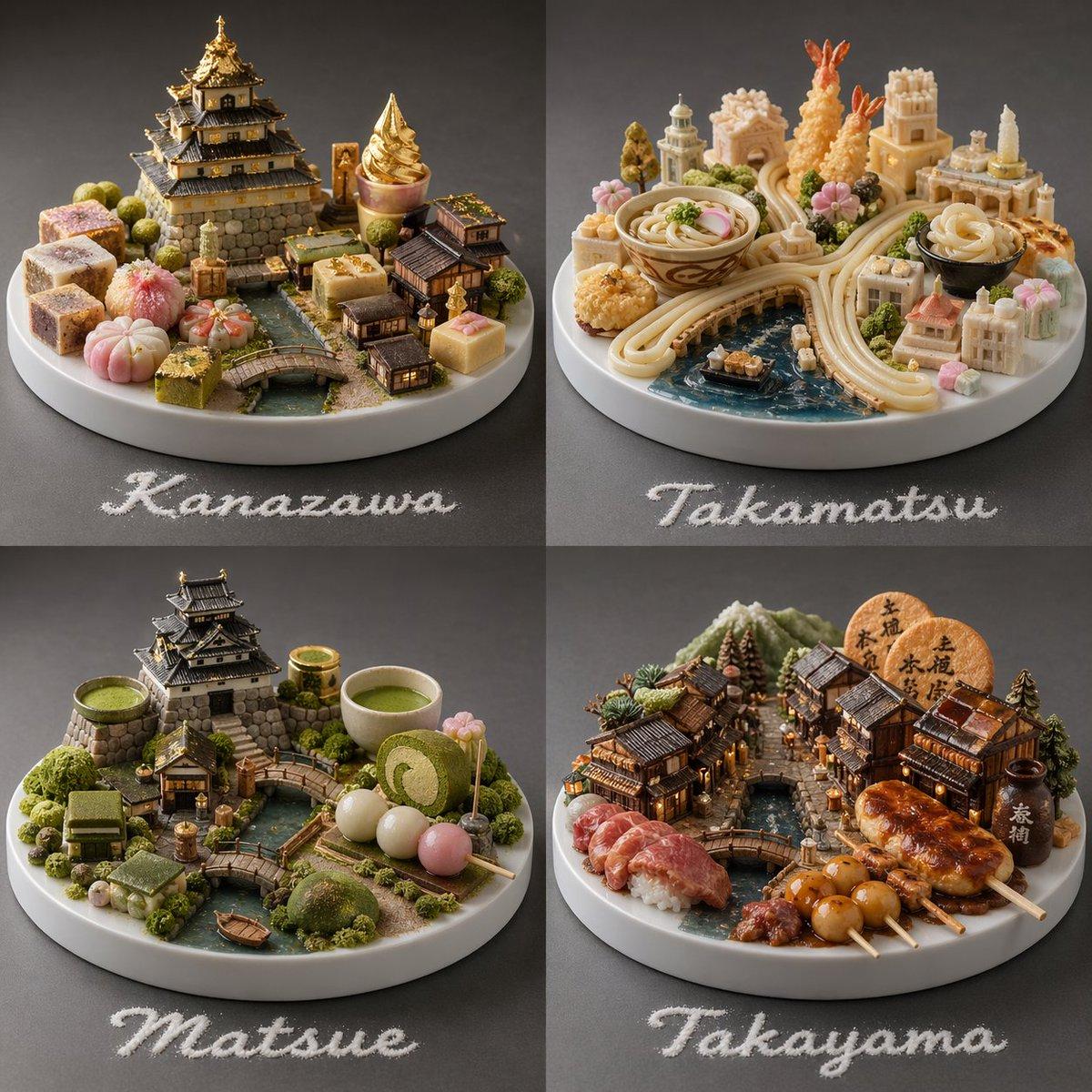 Food-Based Micro-Cities Visualization - AI image template preview