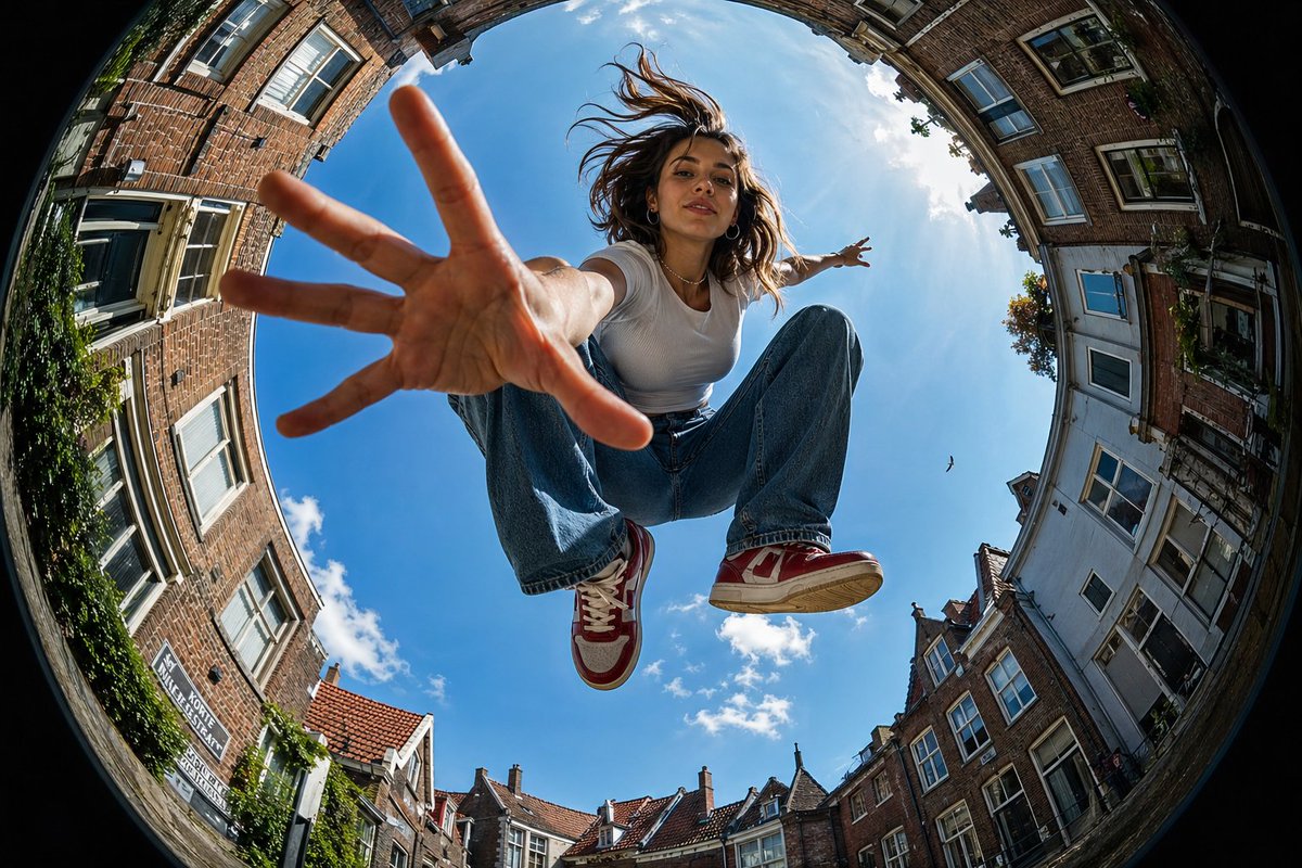 Urban Action Fisheye Perspective - AI image template preview