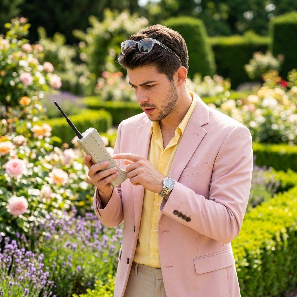 Lifestyle Garden Photography with Retro Tech - AI image template preview