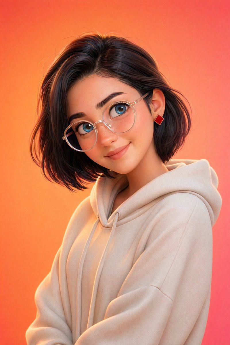 Pixar-Style 3D Character Portrait - AI image template preview
