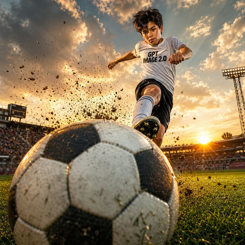 Dramatic Soccer Cinematic Action Shot - AI image template preview