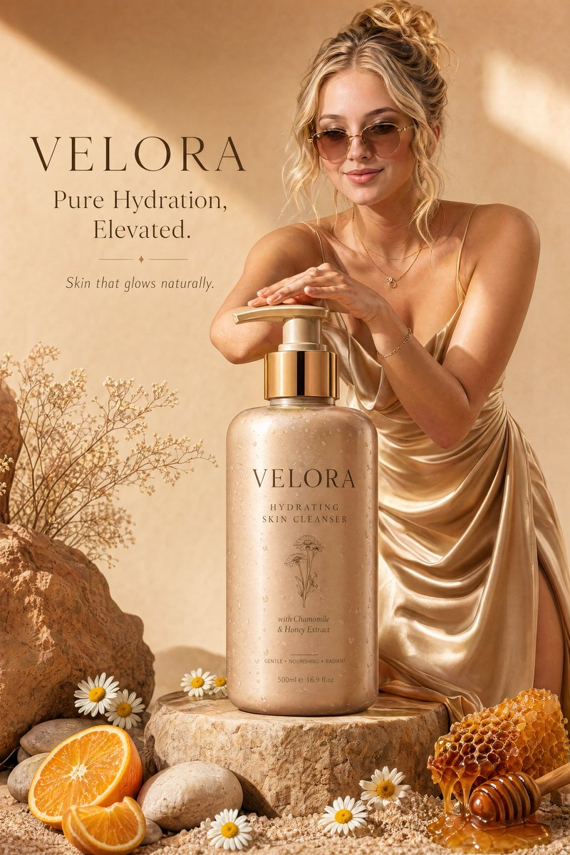 Luxury Skincare Advertisement - AI image template preview