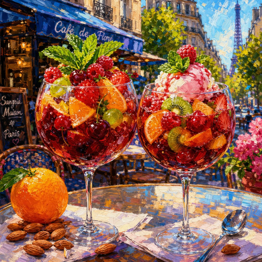 Impressionistic Parisian Café Painting - AI image template preview