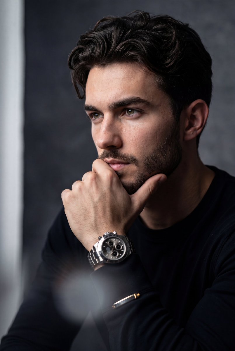 Hyper-Realistic Stoic Portrait - AI image template preview