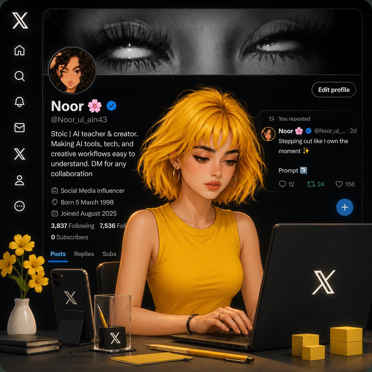 Aesthetic Creator Workspace - AI image template preview