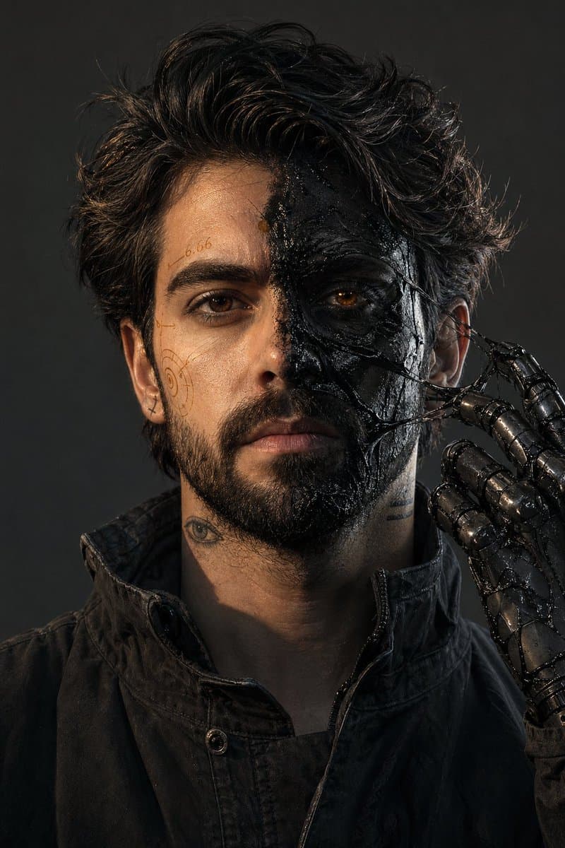 Surreal Resin-Split Portrait - AI image template preview