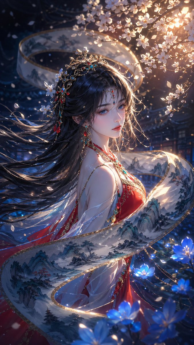 Oriental Fantasy Illustration Prompt - AI image template preview