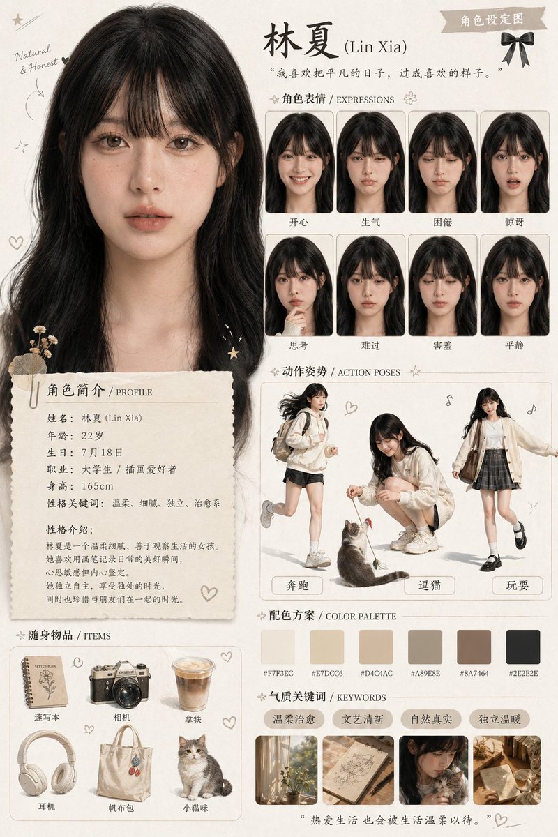 Character Asset Design Card - AI image template preview