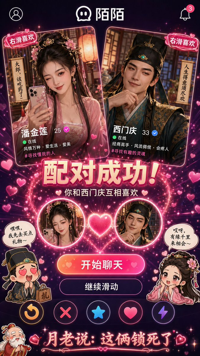 Historical Character Modern Match Interaction - AI image template preview
