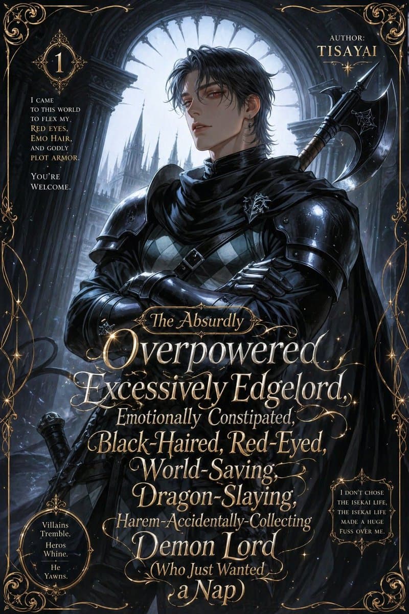 Parody Isekai Edgelord Novel Cover - AI image template preview