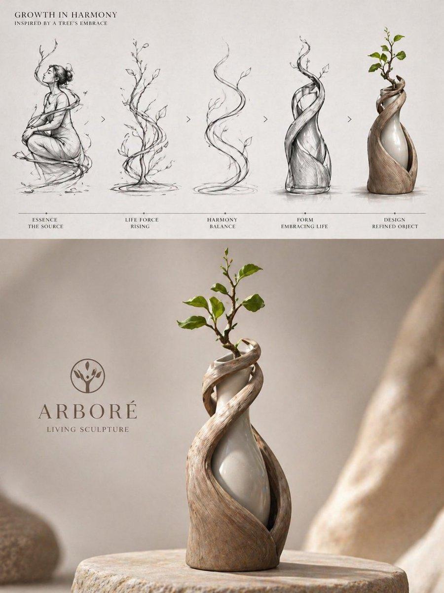 Luxury Biophilic Vase Concept Poster - AI image template preview