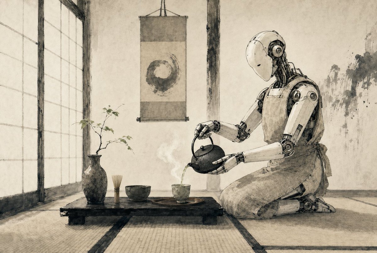 Zen Tea Ceremony Robot - AI image template preview