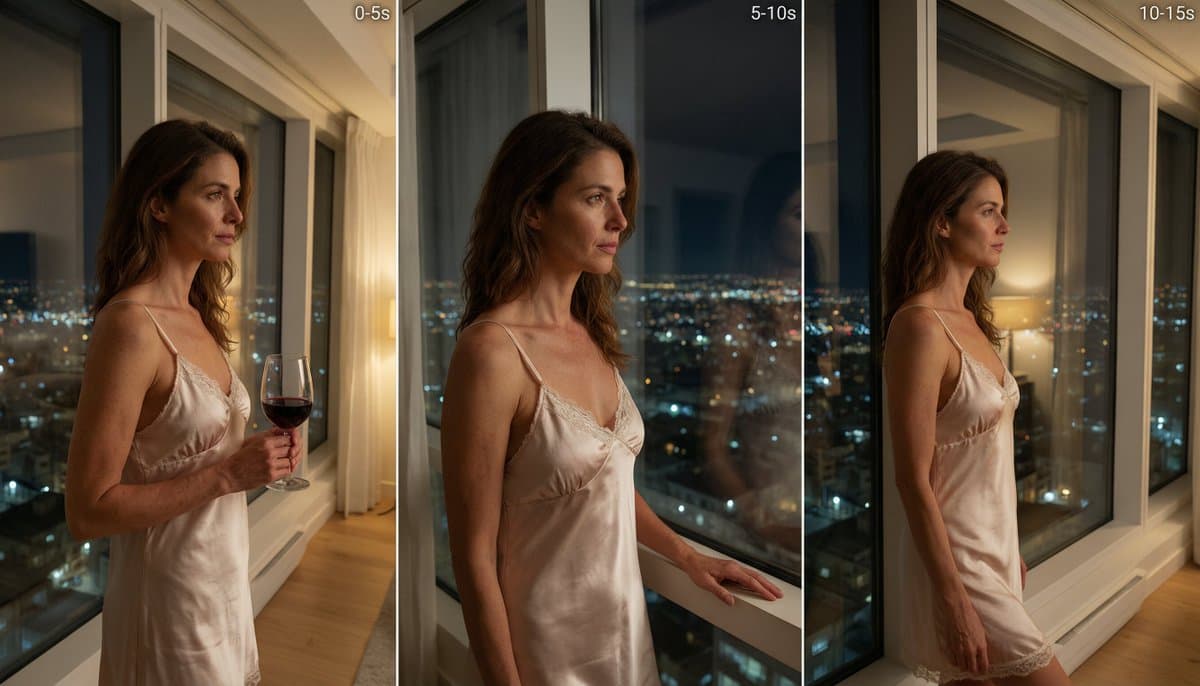 Cinematic Night Window Triptych - AI image template preview