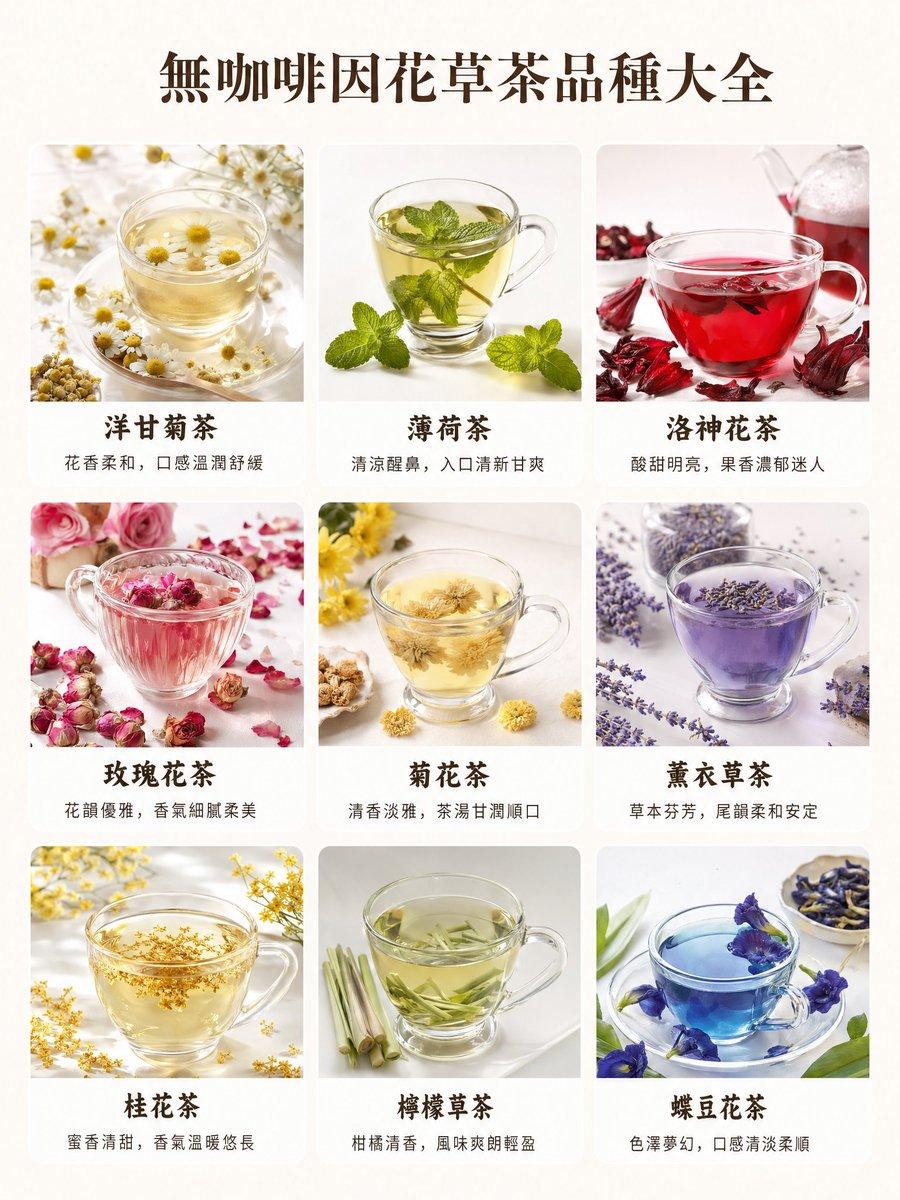 Caffeine-Free Herbal Tea Chart - AI image template preview