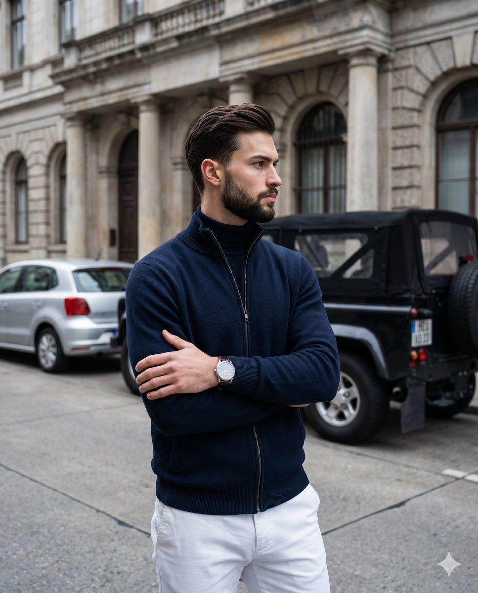 Luxury Menswear Street Portrait - AI image template preview