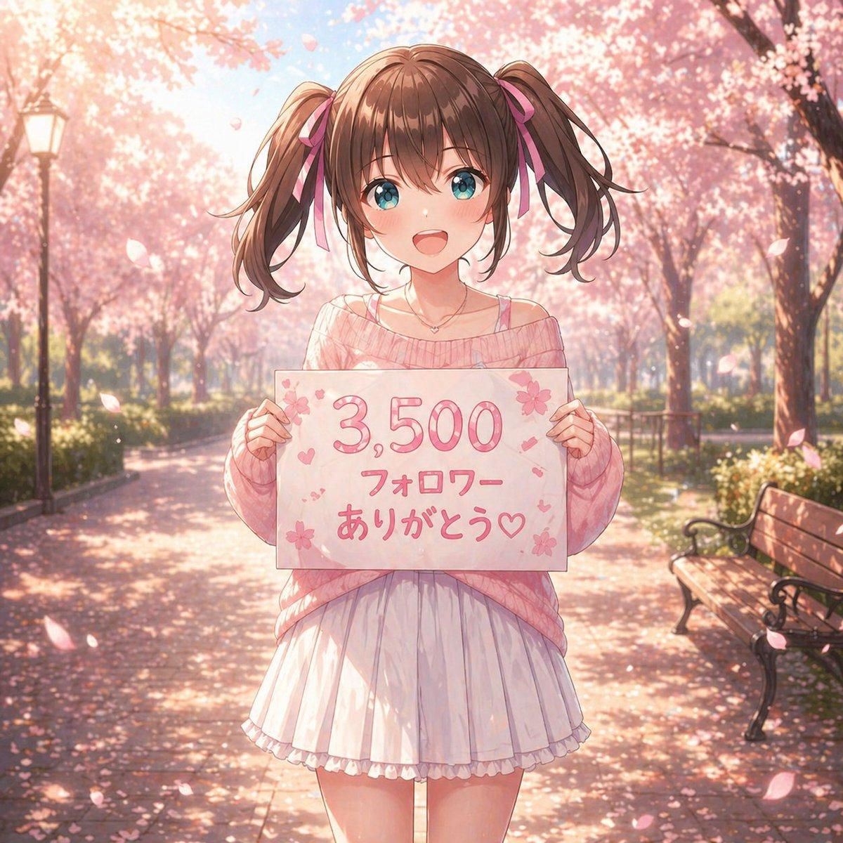 Anime Sakura Thank-You Portrait - AI image template preview