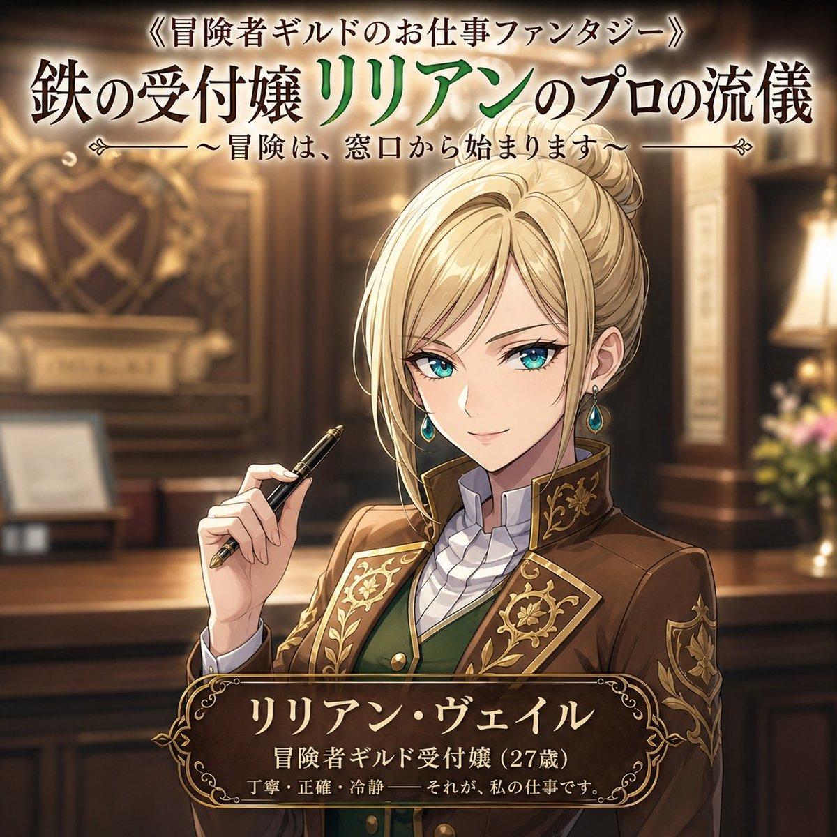Fantasy Guild Receptionist Novel Cover - AI image template preview