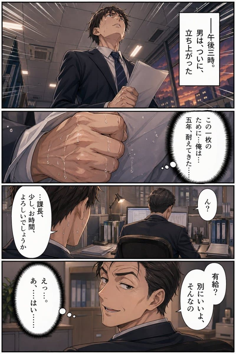 Business Office Manga Page - AI image template preview