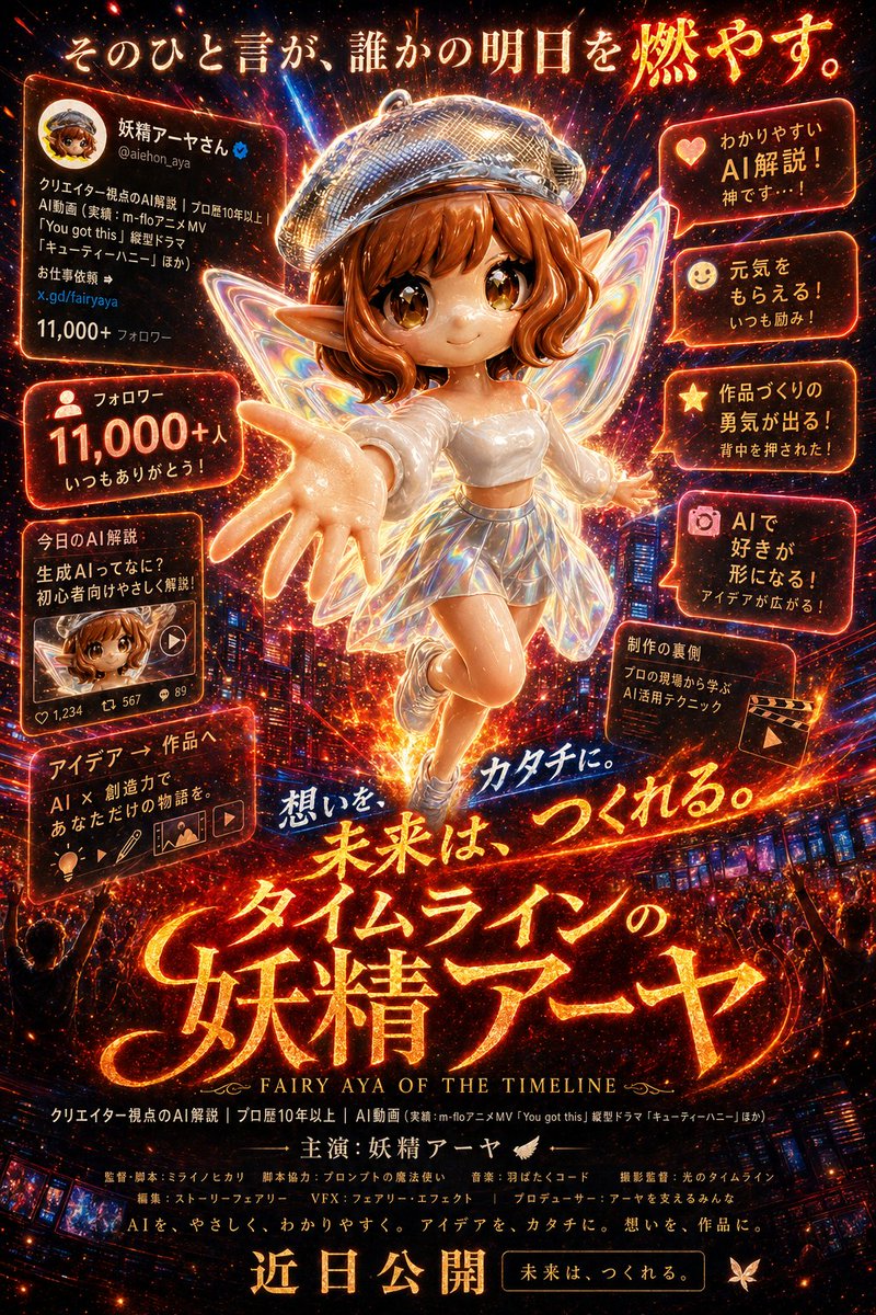 Fiery Fairy Movie Poster - AI image template preview