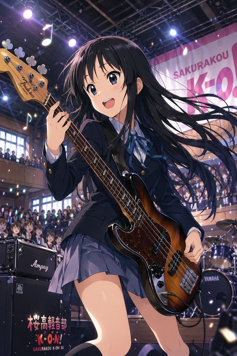 Anime School Festival Bass Performance - AI image template preview