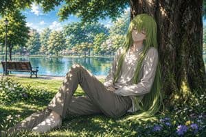 Enkidu Resting by a Lakeside Tree - AI image template preview