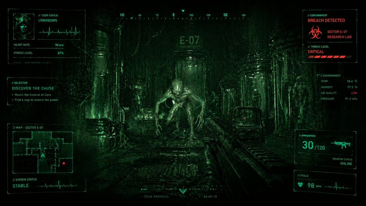 Sci-Fi Horror FPS HUD Lab Breach - AI image template preview