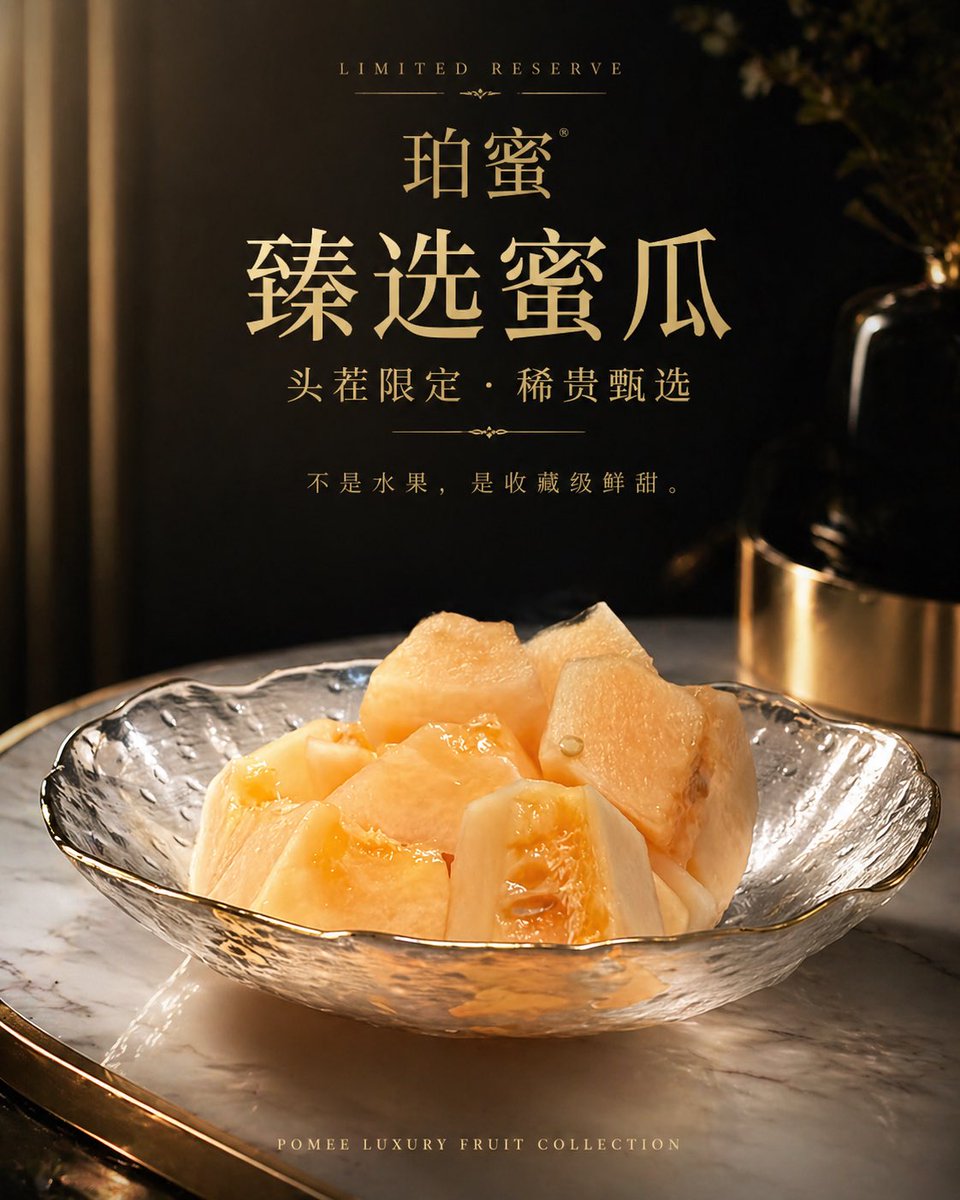 Luxury Melon Poster from Food Reference - AI image template preview