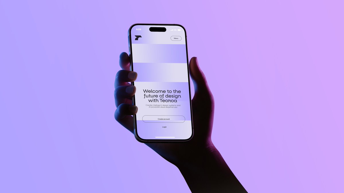 Neon Hand Holding Smartphone Mockup - AI image template preview