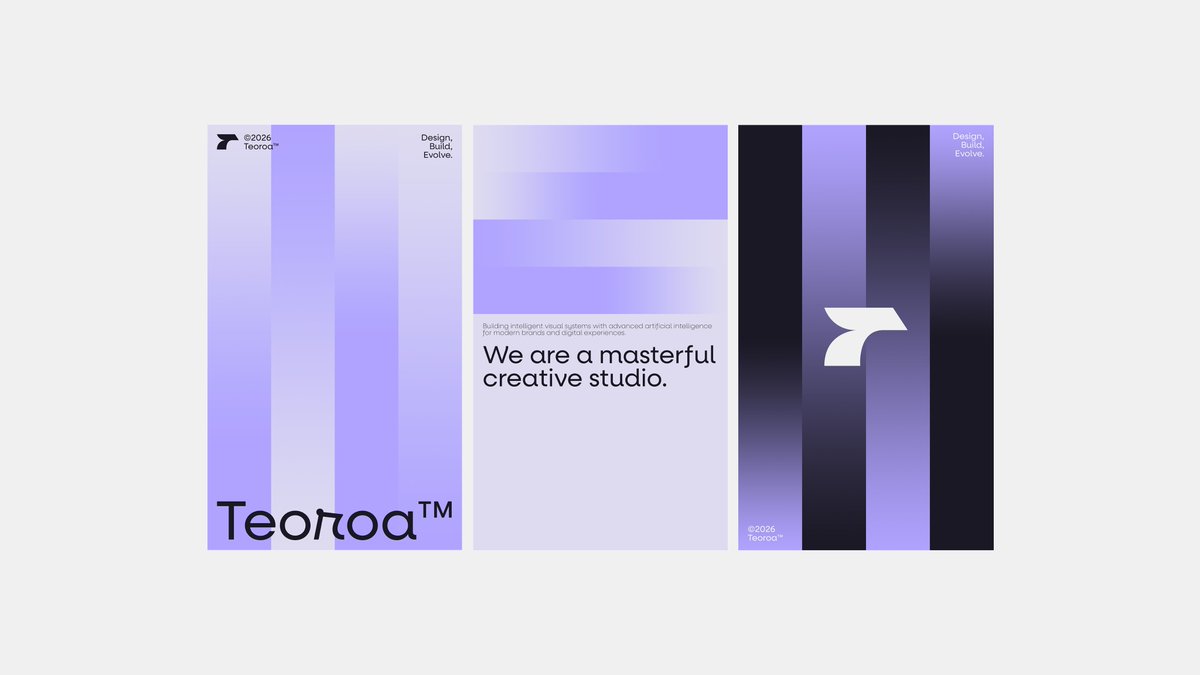 Minimalist Purple Brand Poster Triptych - AI image template preview
