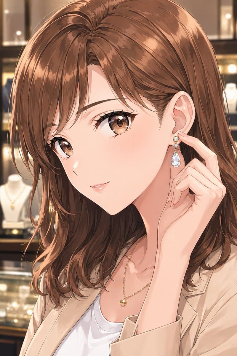 Elegant Office Lady in Jewelry Store - AI image template preview