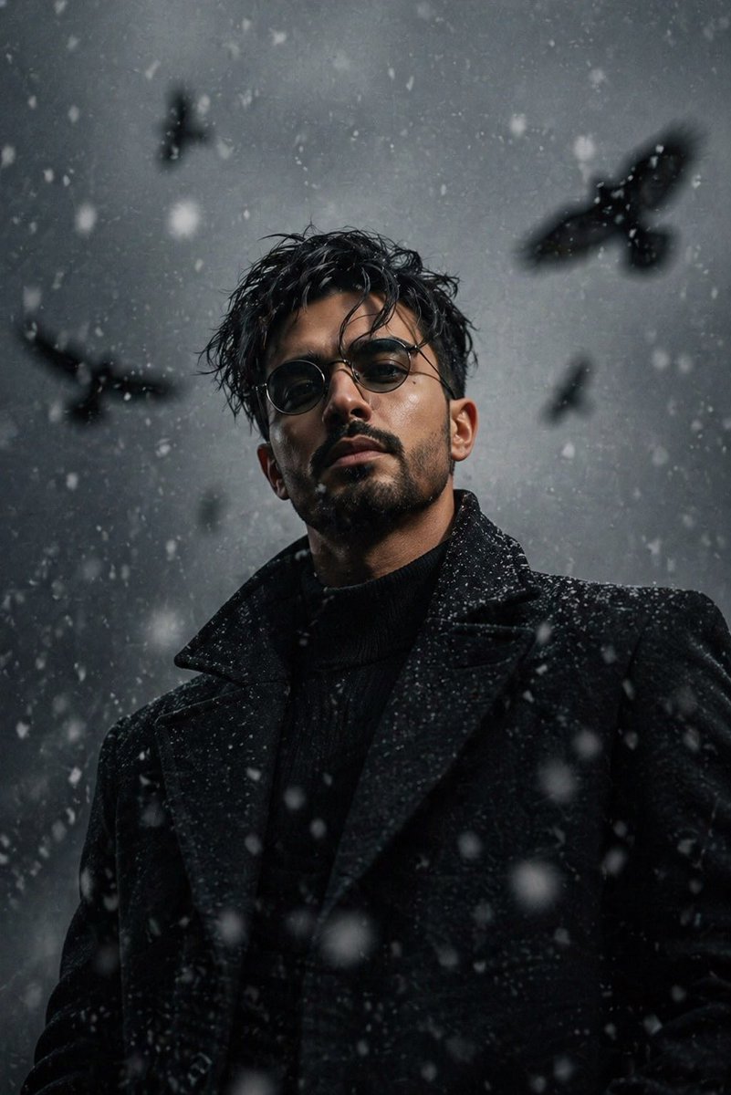 Cinematic Gothic Winter Portrait - AI image template preview