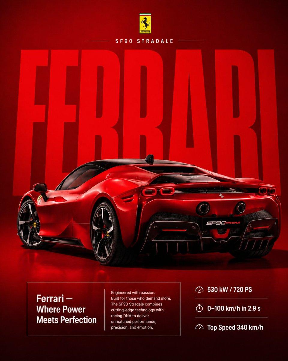 Premium Ferrari Advertisement Poster - AI image template preview