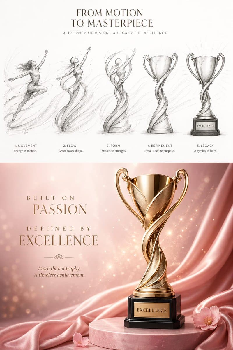 Artistic Luxury Trophy Design Poster - AI image template preview