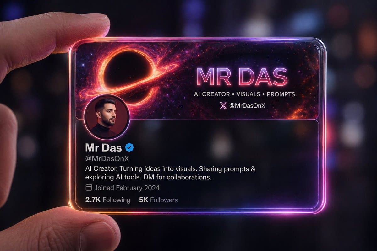 Futuristic Glass Profile ID Card - AI image template preview