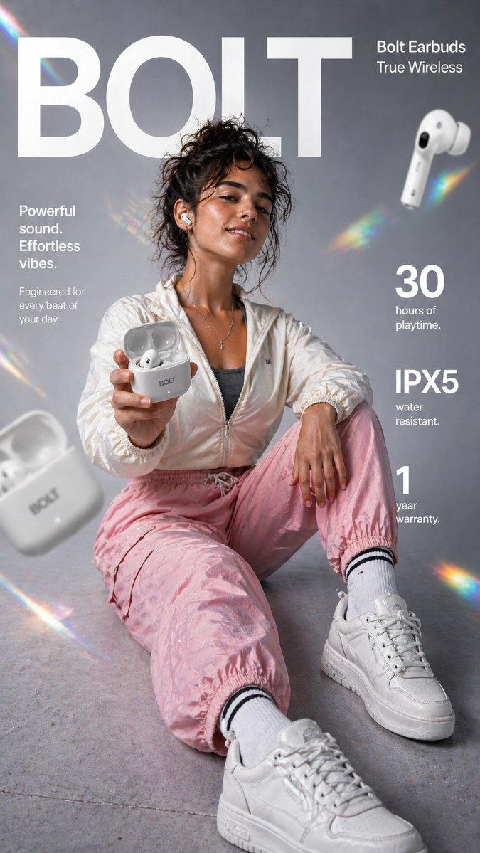 Premium Wireless Earbud E-commerce Infographic - AI image template preview