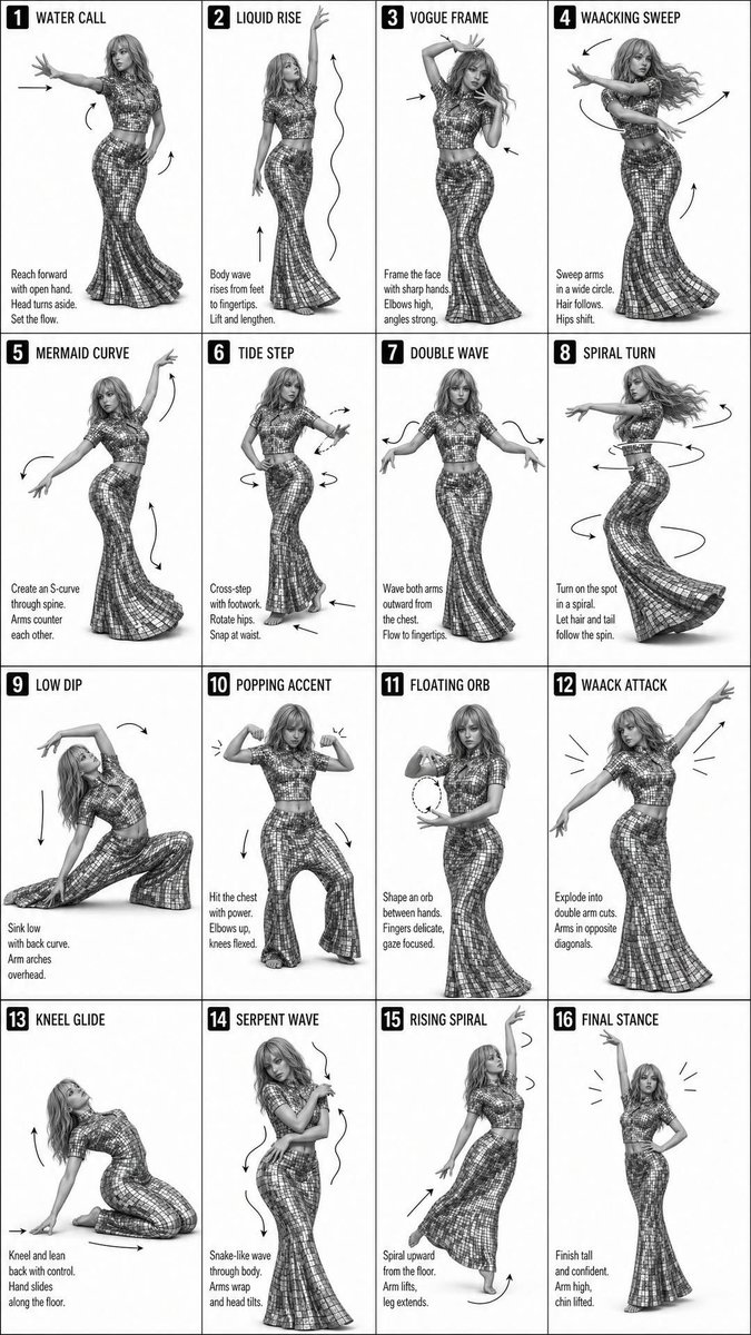 Instructional dance poster prompt - AI image template preview