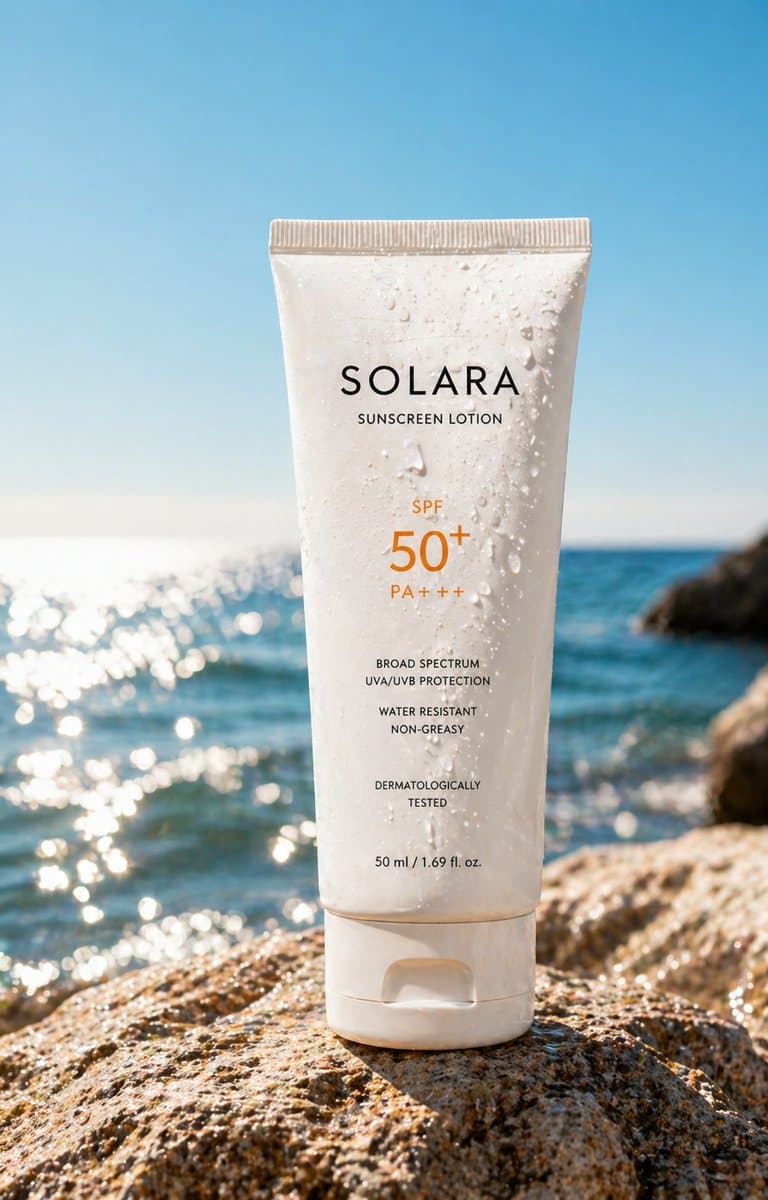 Luxury Sunscreen Product Shot - AI image template preview