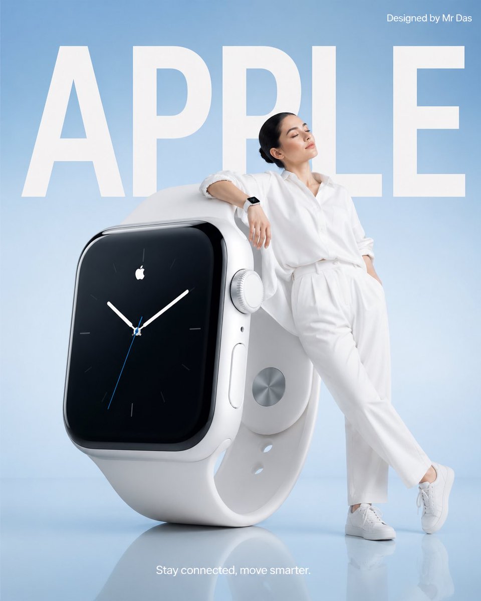 Minimalist Smartwatch Commercial Ad - AI image template preview