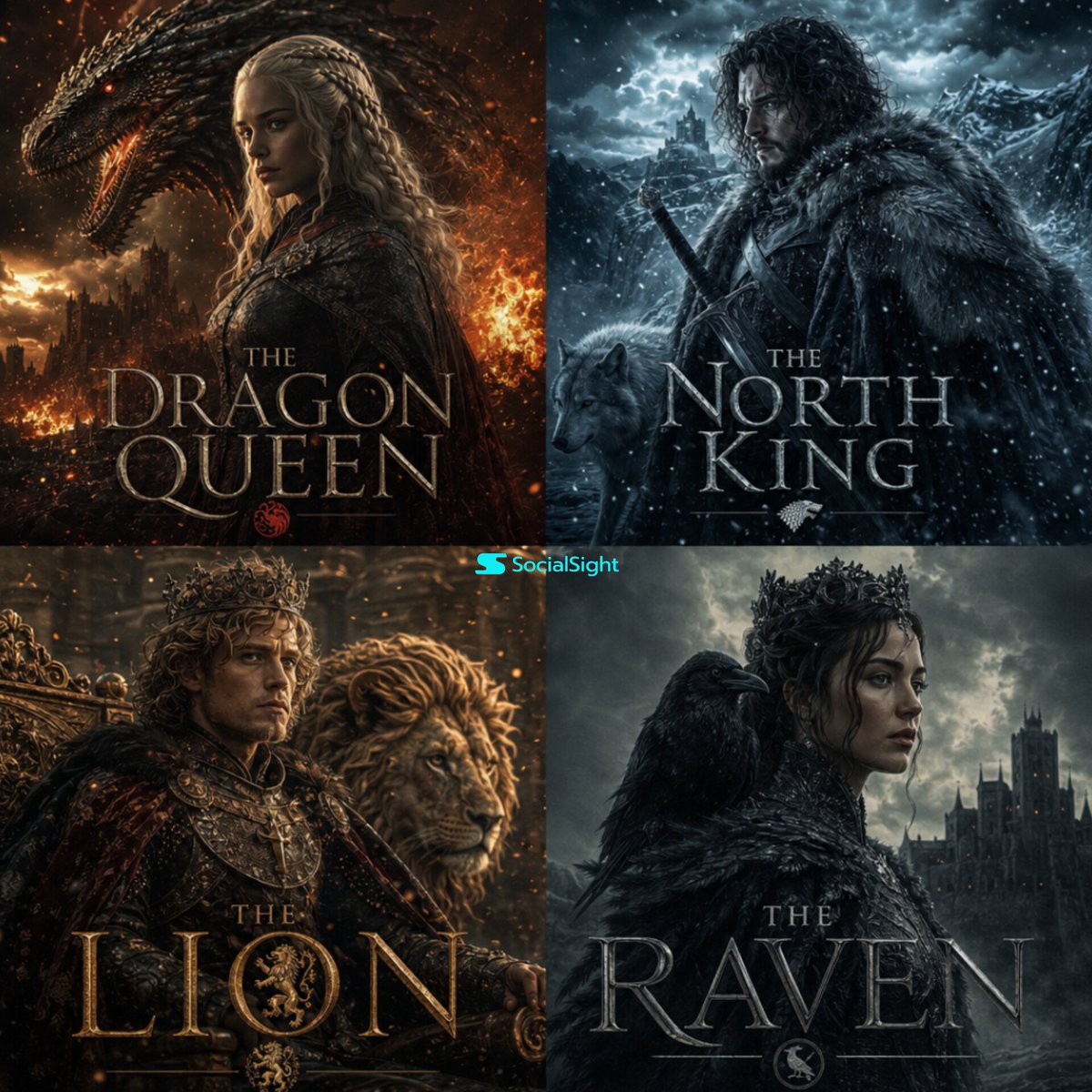 Cinematic Fantasy Character Poster Grid - AI image template preview