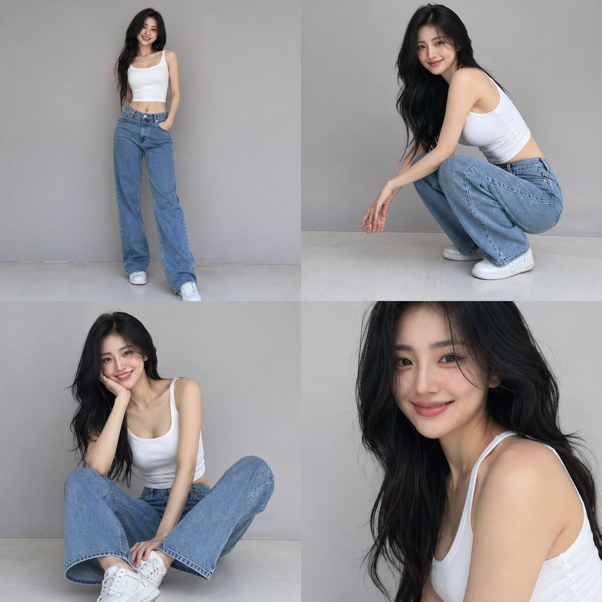 Casual Fashion Grid Photoshoot - AI image template preview