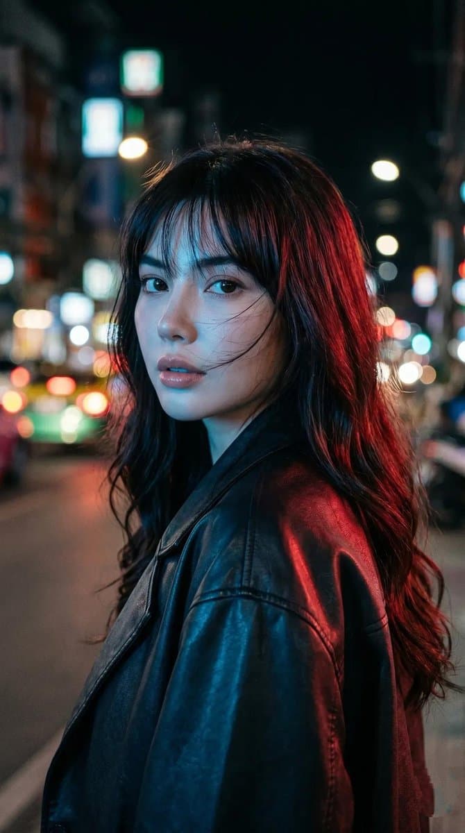 Cyberpunk Neon Portrait - AI image template preview