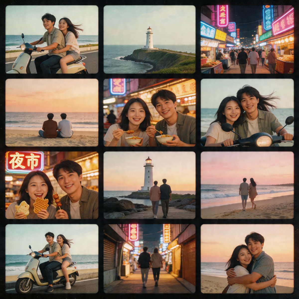 Nostalgic Tokyo Travel Collage - AI image template preview