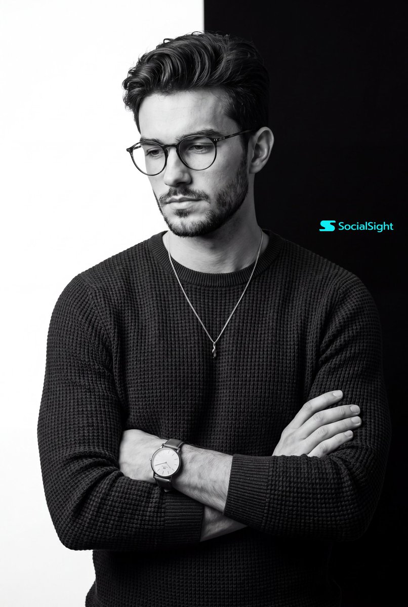 Monochrome Studio Portrait - AI image template preview