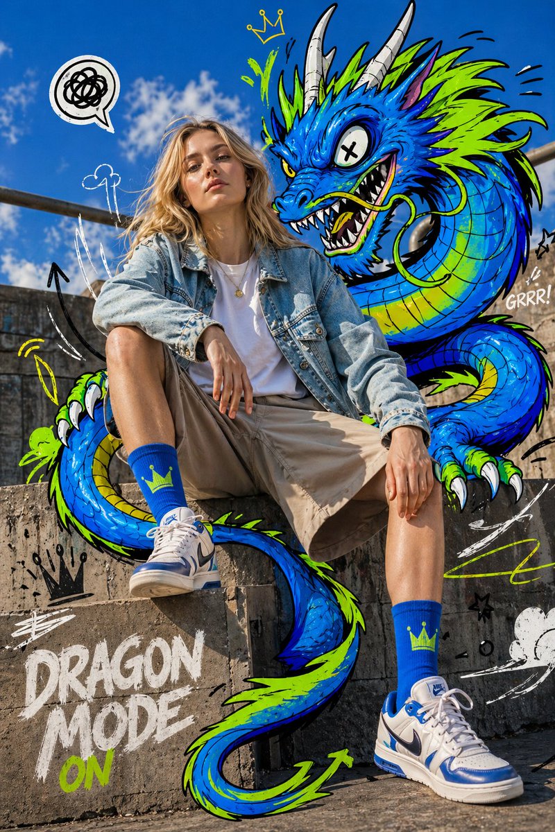 Mixed-Media Fashion Editorial - AI image template preview