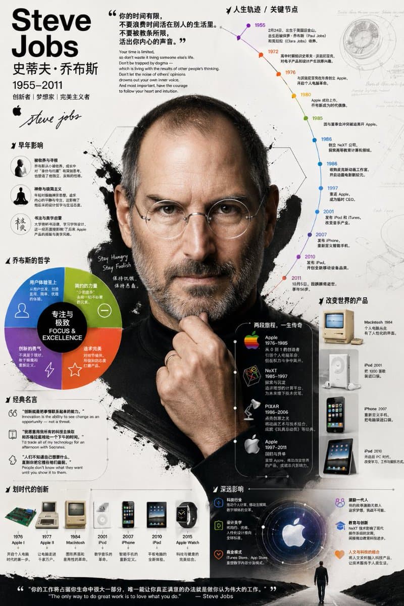 Detailed Biographical Infographic Poster - AI image template preview