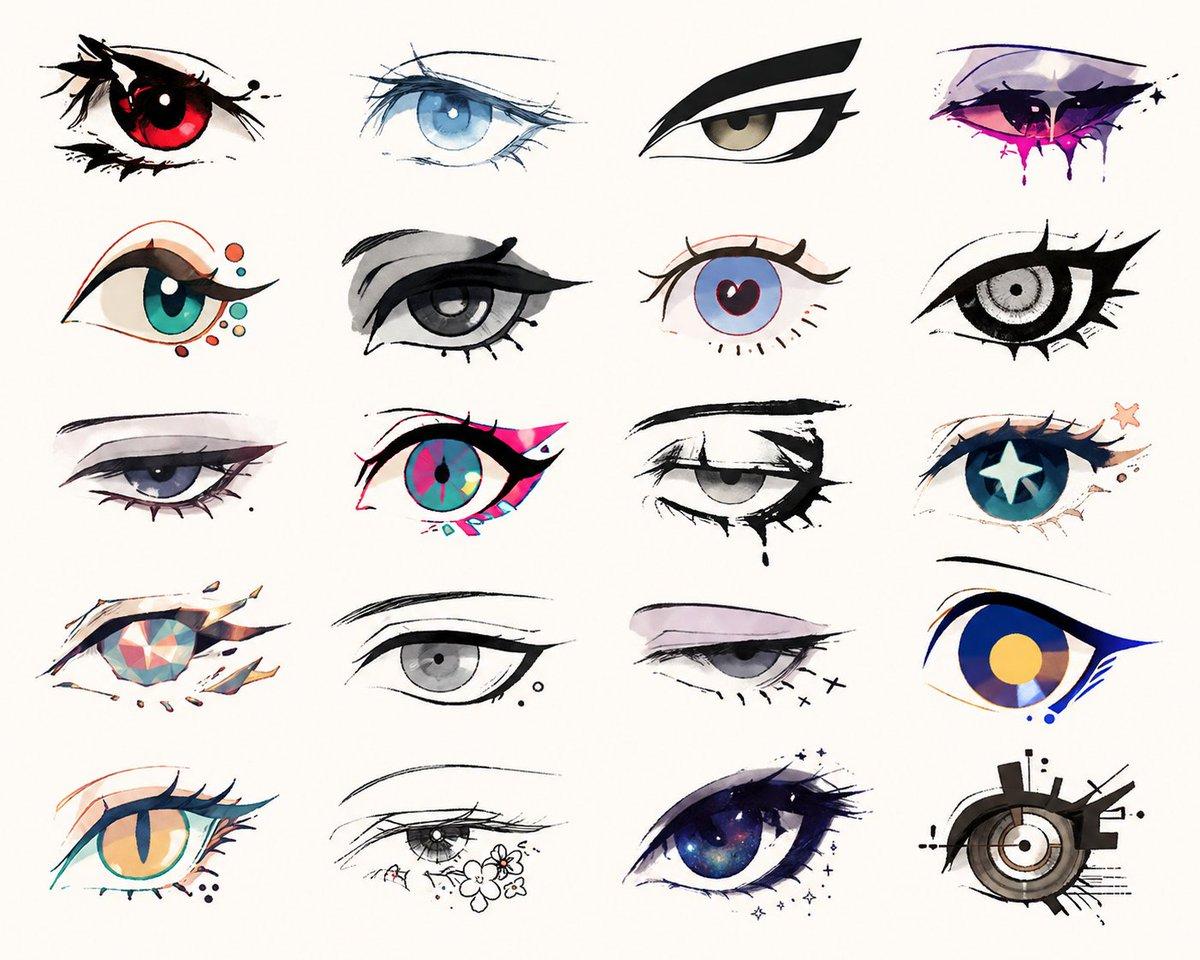 Illustrator-style eye design - AI image template preview