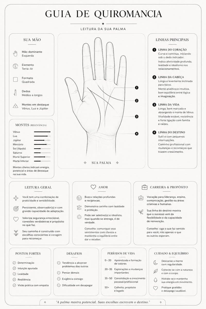 Minimalist Palmistry Guide Prompt - AI image template preview