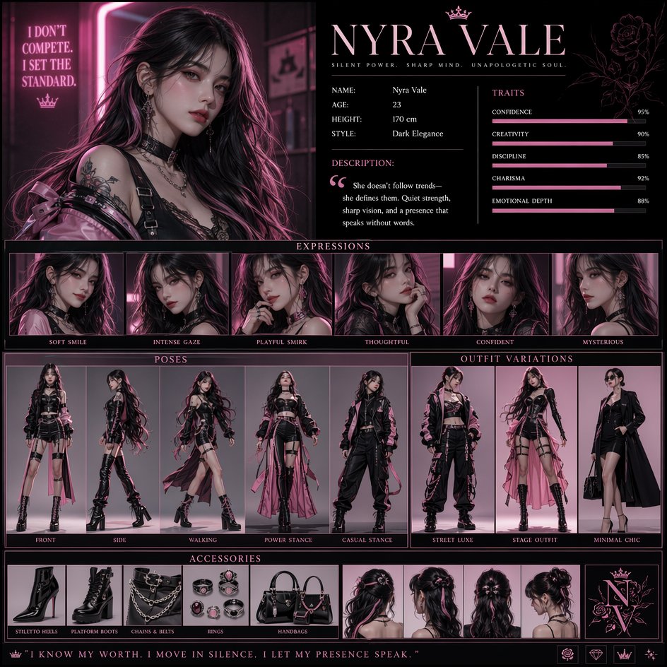 Luxury Fashion Character Concept Poster - AI image template preview
