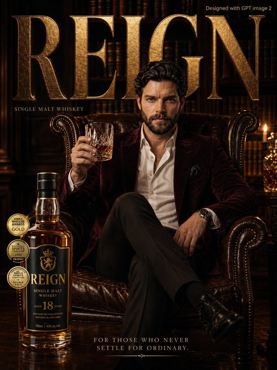 Premium Whiskey Brand Advertisement - AI image template preview