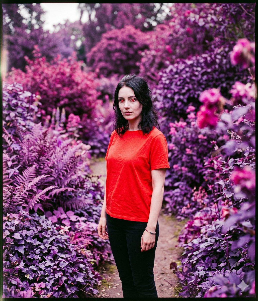 False-Color Garden Portrait - AI image template preview